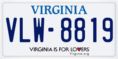 VA license plate VLW8819