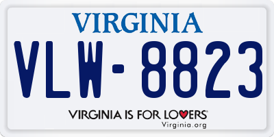 VA license plate VLW8823