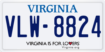 VA license plate VLW8824