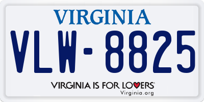 VA license plate VLW8825