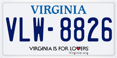 VA license plate VLW8826