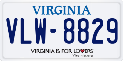 VA license plate VLW8829