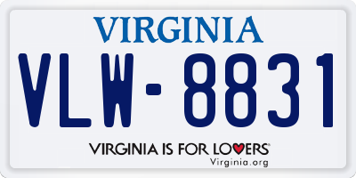 VA license plate VLW8831