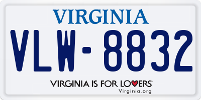 VA license plate VLW8832