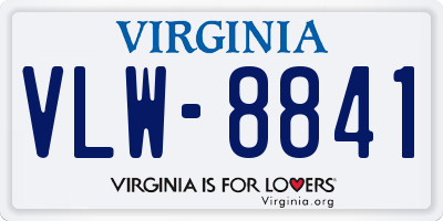 VA license plate VLW8841