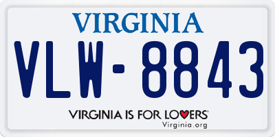 VA license plate VLW8843