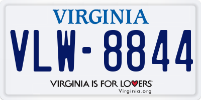 VA license plate VLW8844