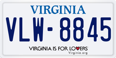 VA license plate VLW8845