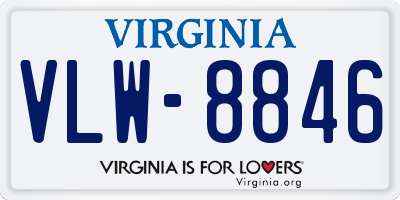 VA license plate VLW8846