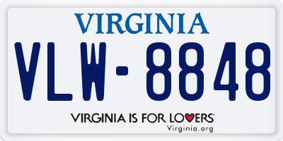 VA license plate VLW8848