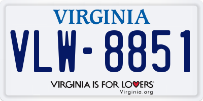 VA license plate VLW8851