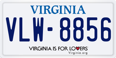 VA license plate VLW8856