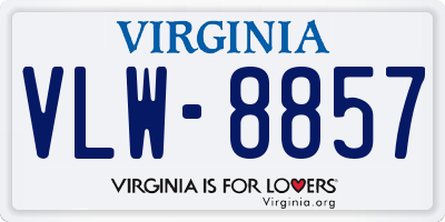 VA license plate VLW8857