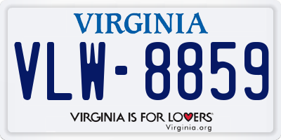 VA license plate VLW8859