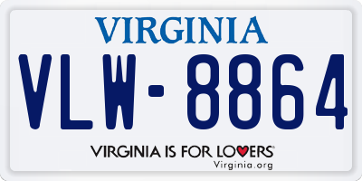 VA license plate VLW8864