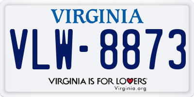 VA license plate VLW8873