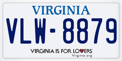 VA license plate VLW8879