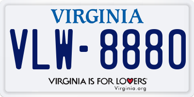 VA license plate VLW8880