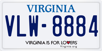 VA license plate VLW8884