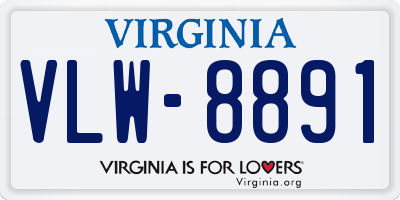 VA license plate VLW8891