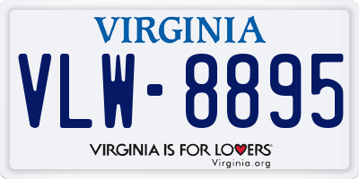 VA license plate VLW8895