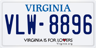 VA license plate VLW8896