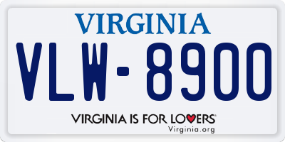 VA license plate VLW8900