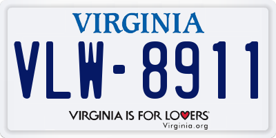 VA license plate VLW8911