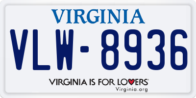 VA license plate VLW8936