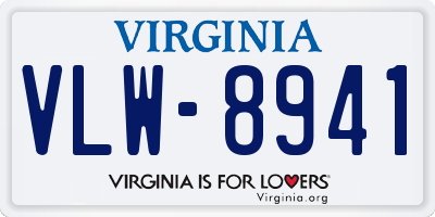 VA license plate VLW8941