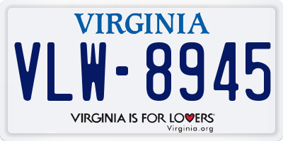 VA license plate VLW8945