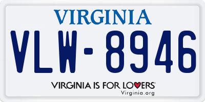 VA license plate VLW8946