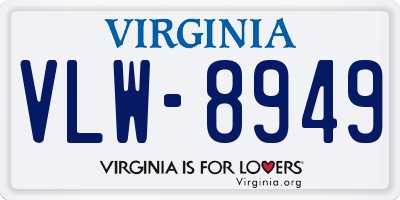 VA license plate VLW8949