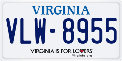 VA license plate VLW8955