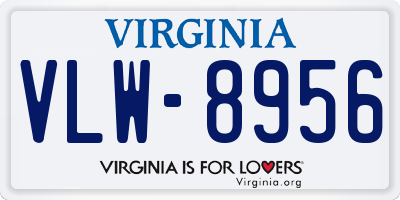 VA license plate VLW8956