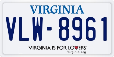 VA license plate VLW8961