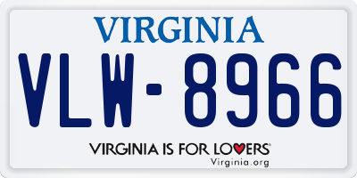 VA license plate VLW8966