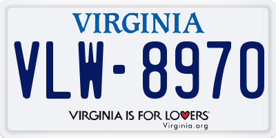 VA license plate VLW8970