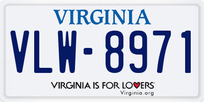 VA license plate VLW8971