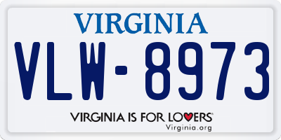 VA license plate VLW8973