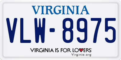 VA license plate VLW8975