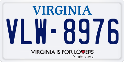 VA license plate VLW8976