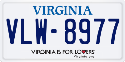 VA license plate VLW8977