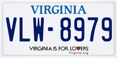 VA license plate VLW8979