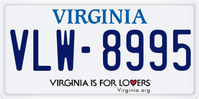 VA license plate VLW8995