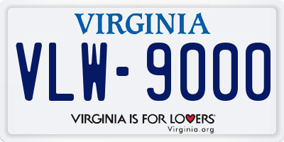 VA license plate VLW9000