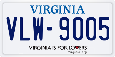 VA license plate VLW9005