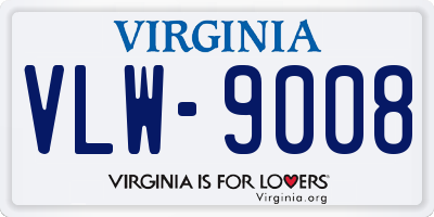 VA license plate VLW9008