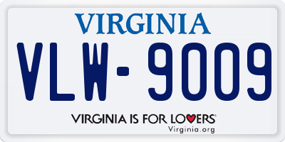 VA license plate VLW9009