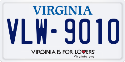 VA license plate VLW9010